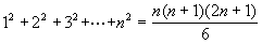 1^2+2^2+3^2+...+n^2=n(n+1)(2n+1)/6